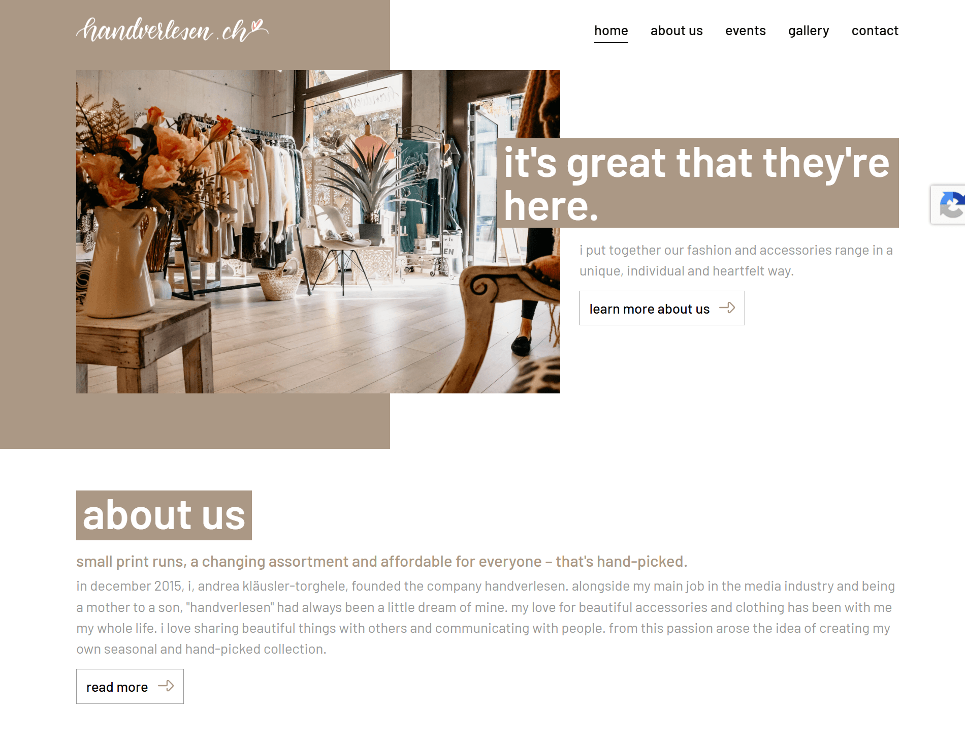 Handverlesen website