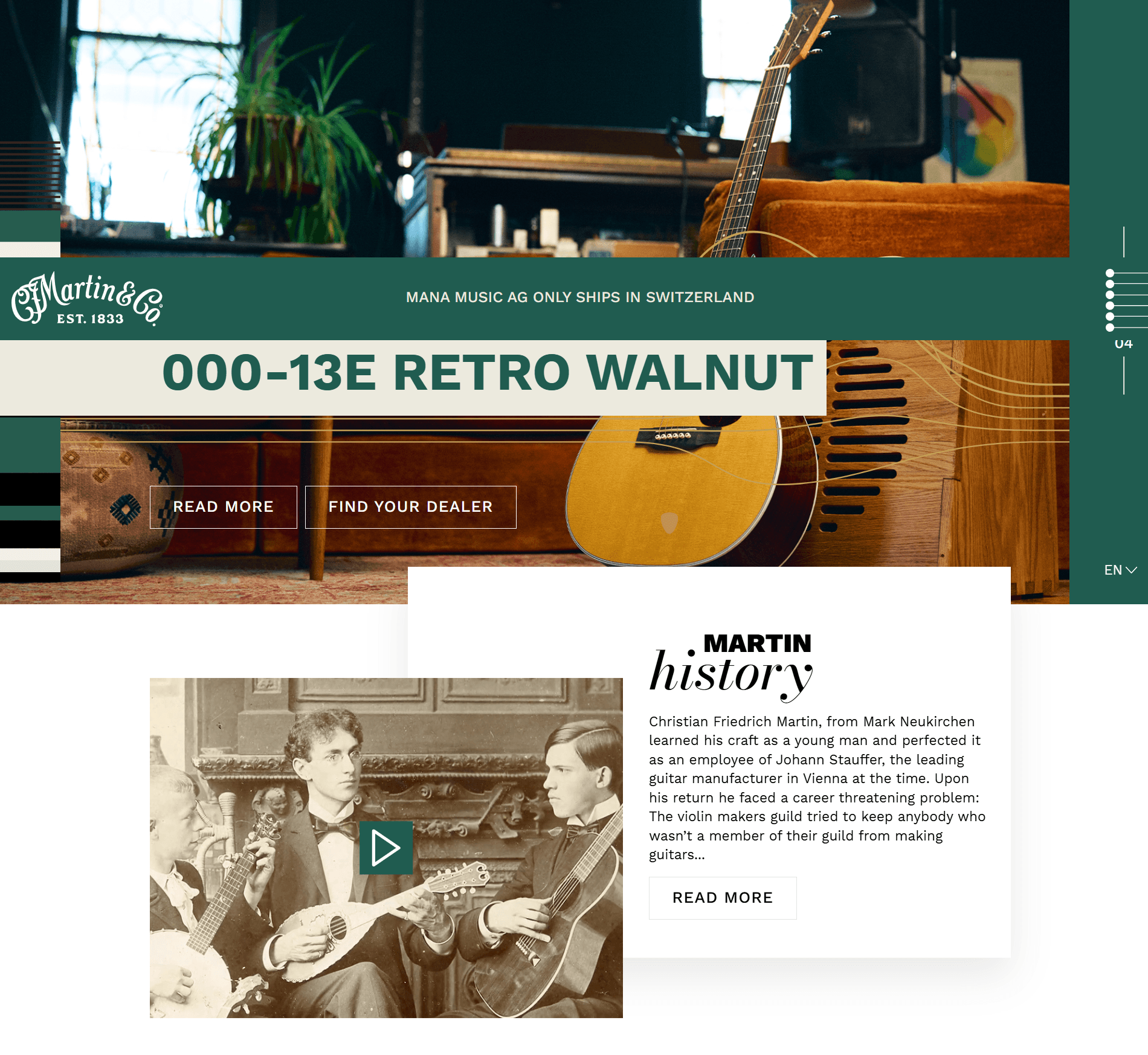 Martin Guitar Switzerland website